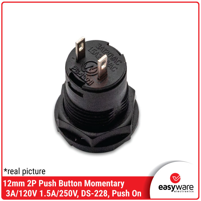 Push Button 12mm Momentary Push On Tombol Saklar 12mm Switch On