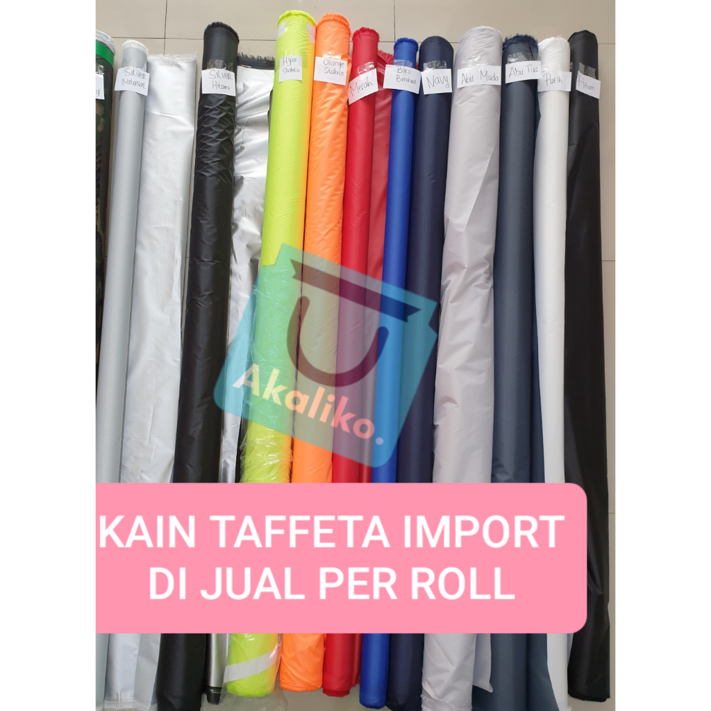 [190T Per Roll] Kain Parasut Taffeta Import 190T Waterproof Banyak Warna