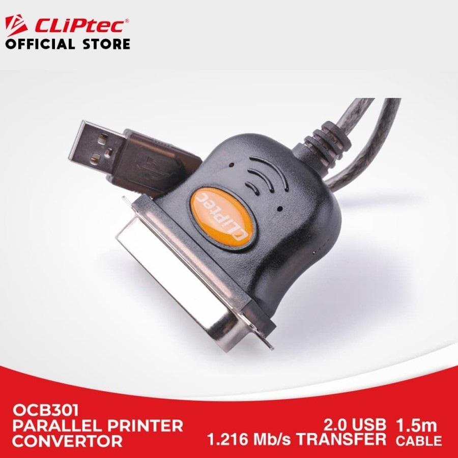 Cliptec Kabel USB to Parallel Printer OCB301
