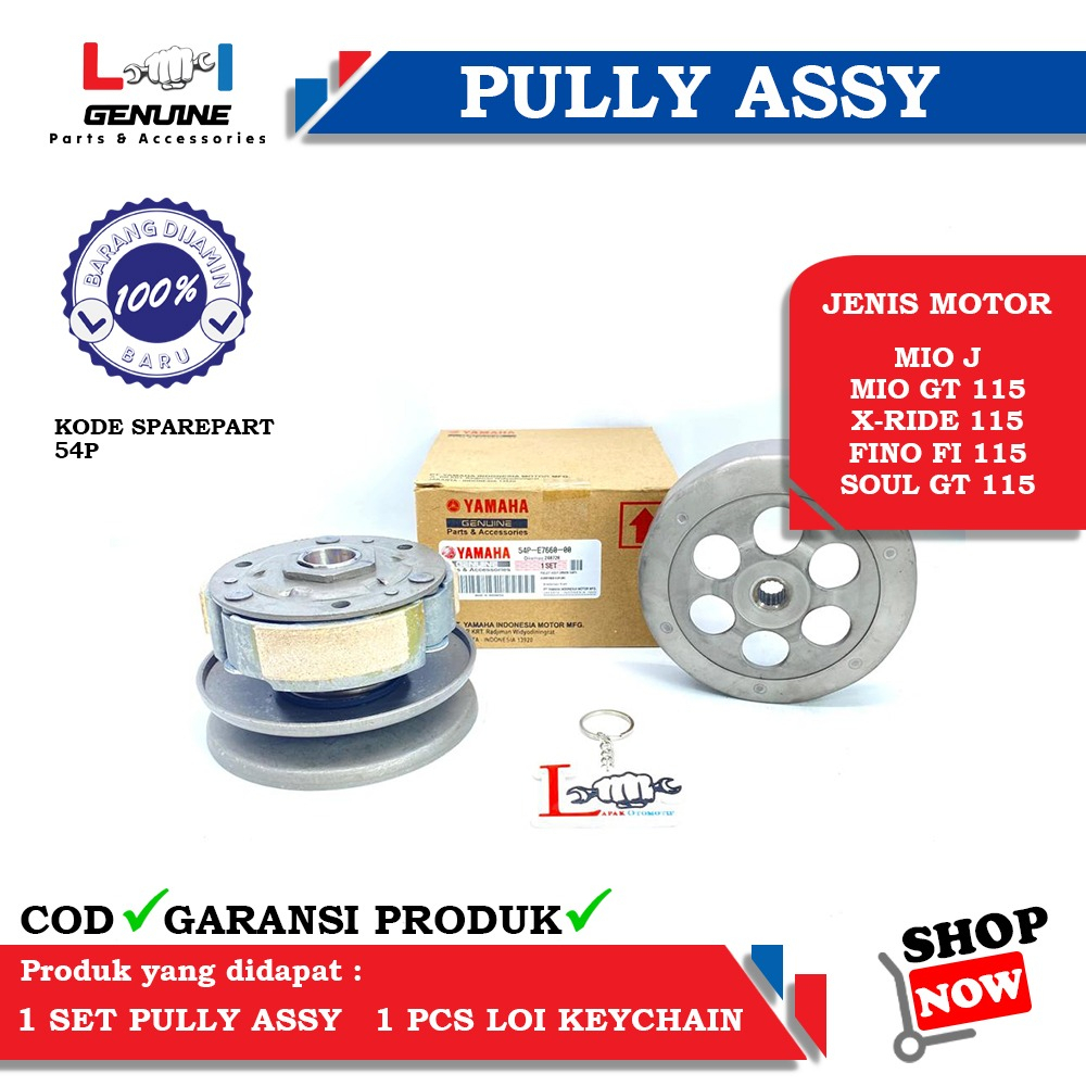 -LOI- PULLEY ASSY PULLY MIO J, SOUL GT 115, FINO FI 115, XRIDE 115, MIO GT 115