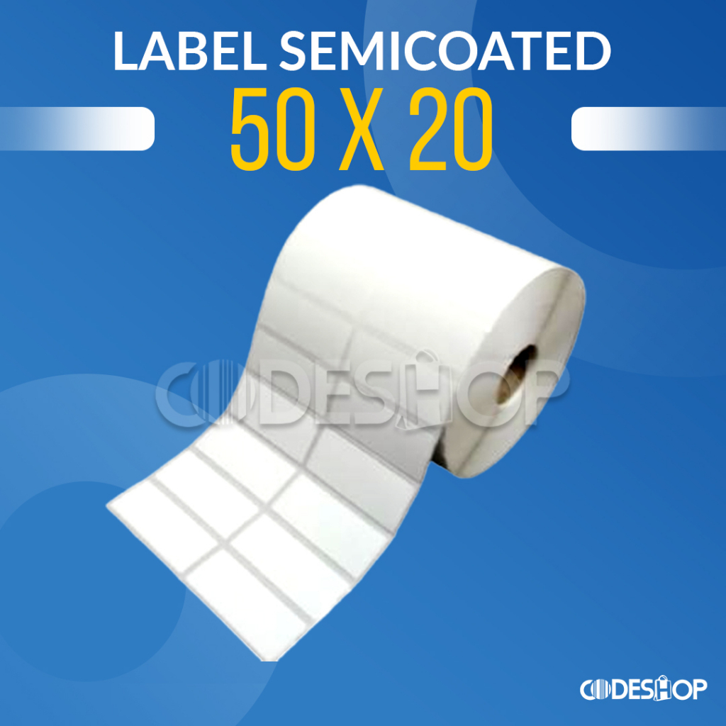 Kertas Sticker ZEBRA 50 X 20 (2 Kolom) Label Stiker POSTEK Semicoated 50X20 (5.000 PCS)