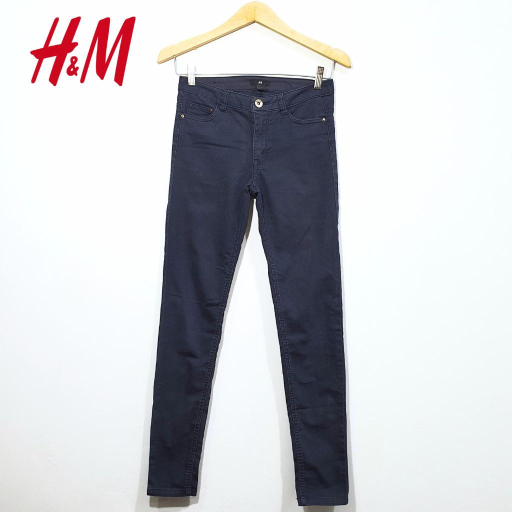 H&M Celana Biru Dongker Navy Skinny Fit Khaki