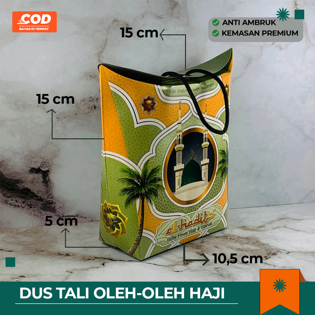 

iDk90 Dus paket oleh-oleh Haji dan Umroh Kemasan Tali Premium 50pcs/25Pcs Hijau Sage