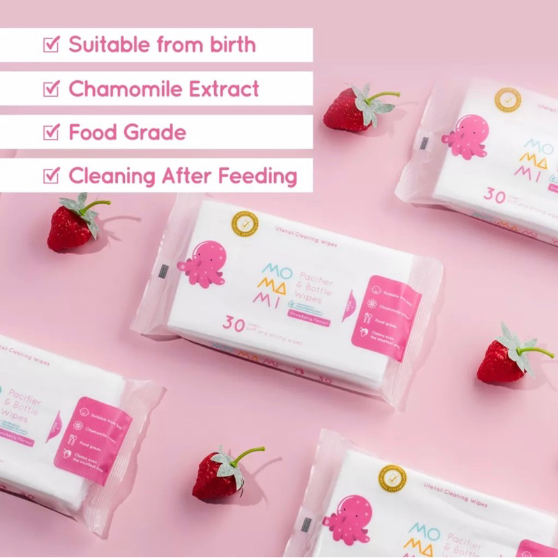 Momami Baby Wipes Bottle Pacifier Wipes / Saline Wipes / Anti Bacterial Wipes / Water Wipes / Tooth&amp;Gum Wipes