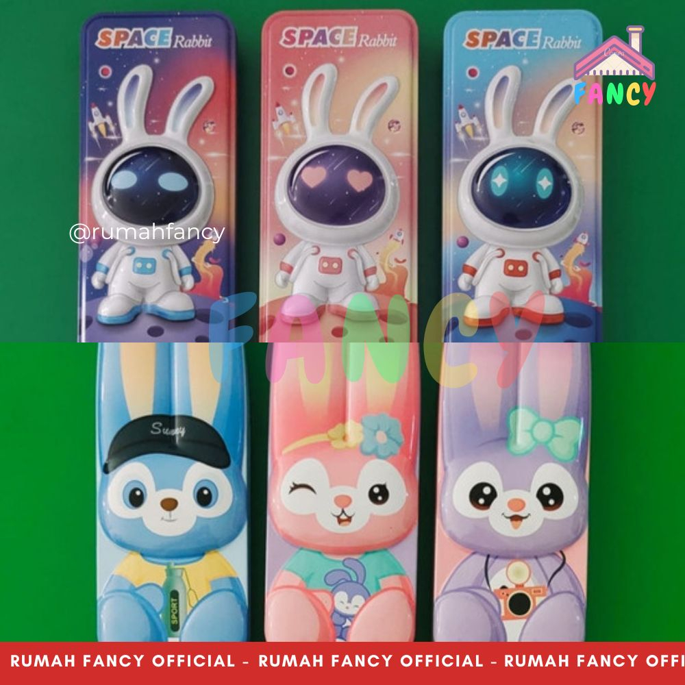 

[FREE DUS + BUBBLE] Tempat Pensil Kotak Pensil Xiao Ling Jing KALENG Rabbit Astronout / Kelinci Astronot B748 / Kelinci B750