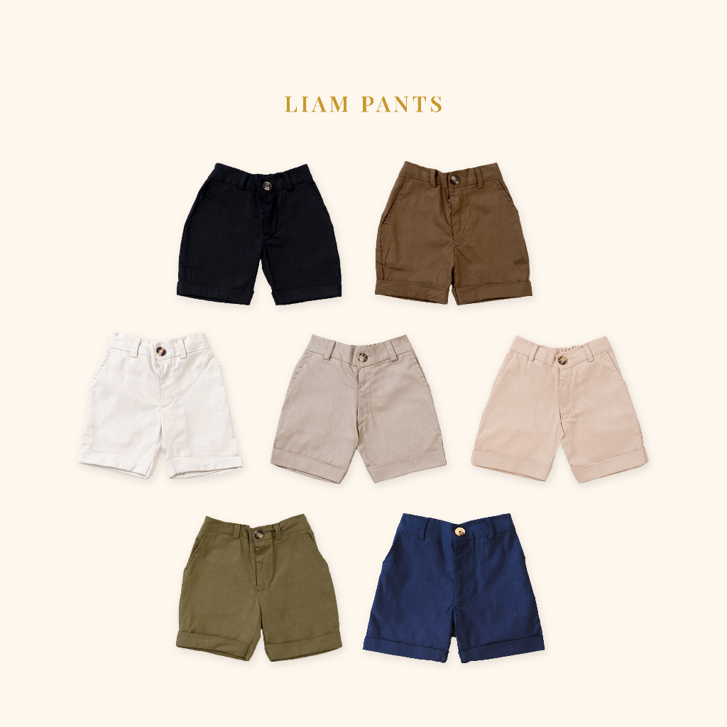 Little Folk Liam Pants - Celana Pendek Anak Short Pants Chino Khaki Shorts Basic Cotton Lembut