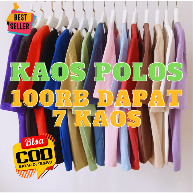 KAOS POLOS 100rb Dapat 7 Pcs