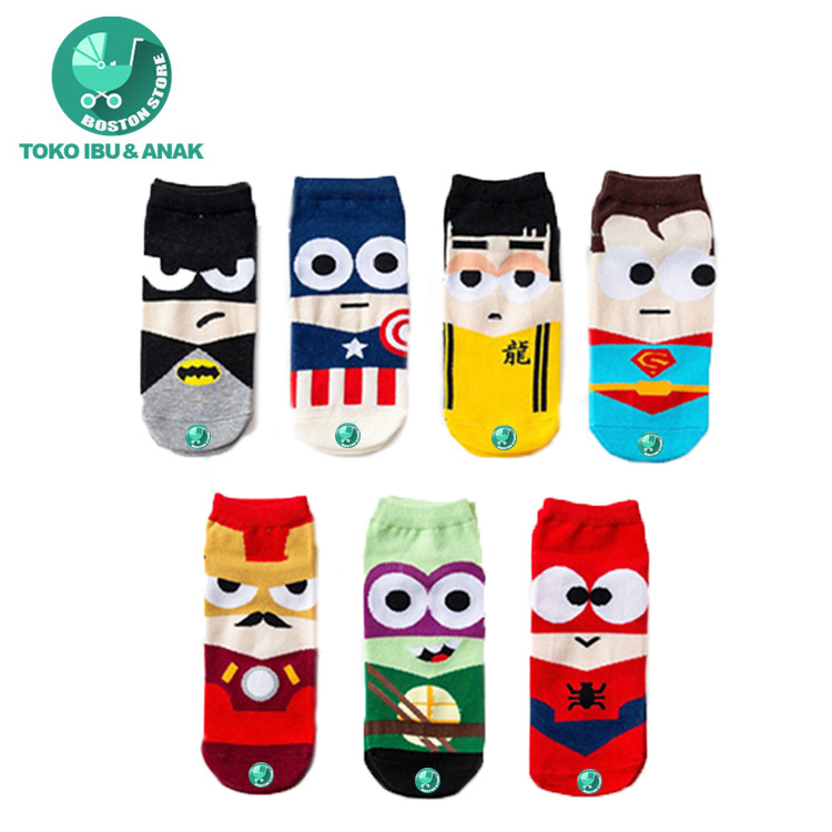 Bostonstore Kaos kaki anak motif karakter lucu ukuran PAUD / TK &amp; SD kaos kaki anak laki laki perempuan bahan bagus / Kaos kaki Anak Motif / Kaos kaki Anak Motif Superhero / Kaos kaki Anak Motif Karakter / Kaos kaki Anak Motif Lucu