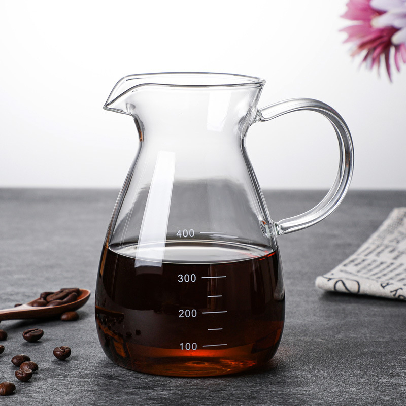 Pitcher Jug Kaca Pour Drip Kettle Pot Jar Teko Kopi Teh Ceret Wadah