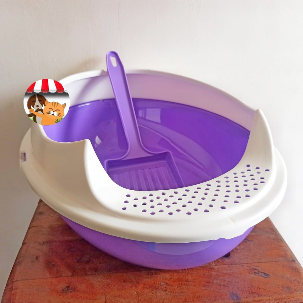 Cat Litter Box - Kotak Bak Pasir Kucing Cat Pan Deluxe Free Serokan