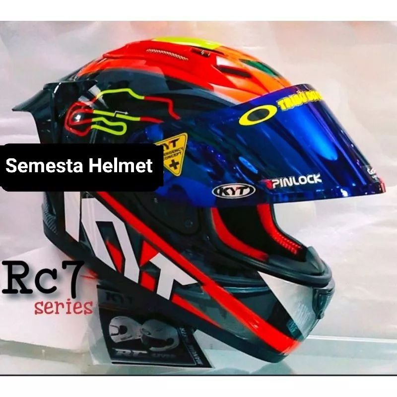 Helm Full Face KYT Rc Seven Spain BLack Paket Ganteng