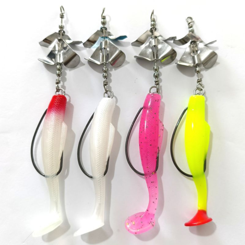 slash BAIT double propeler soft lure 8cm