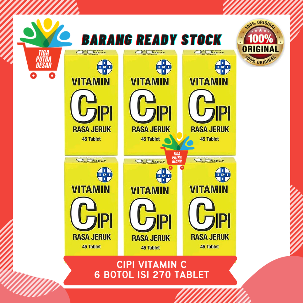 VITAMIN C IPI 6 BOTOL ISI 270 TABLET / VITAMIN C RASA JERUK