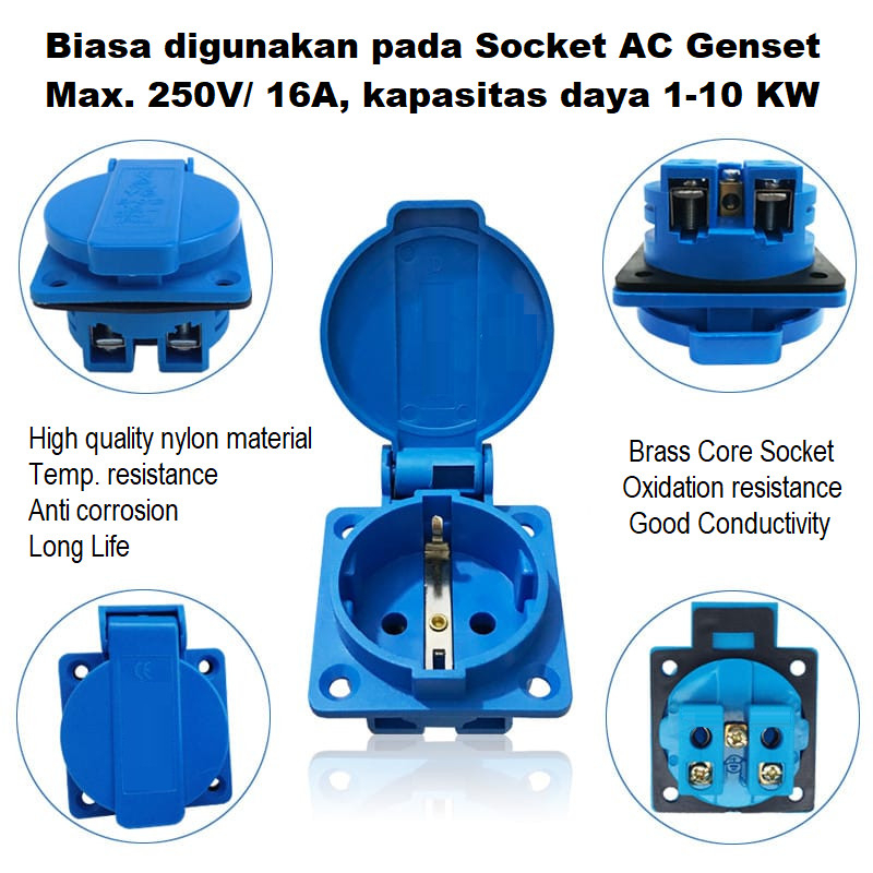 Stop Kontak Waterproof Soket AC Outdoor Panel Box Outlet Socket Genset