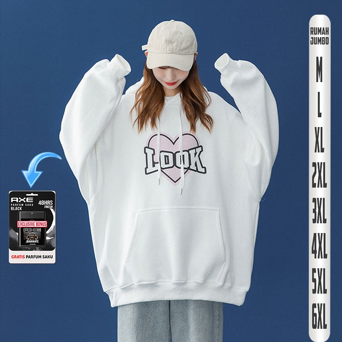 Sweater  Hoodie wanita Lock Overisze 2XL 3XL4XL5XL 6XL Jaket Big Size