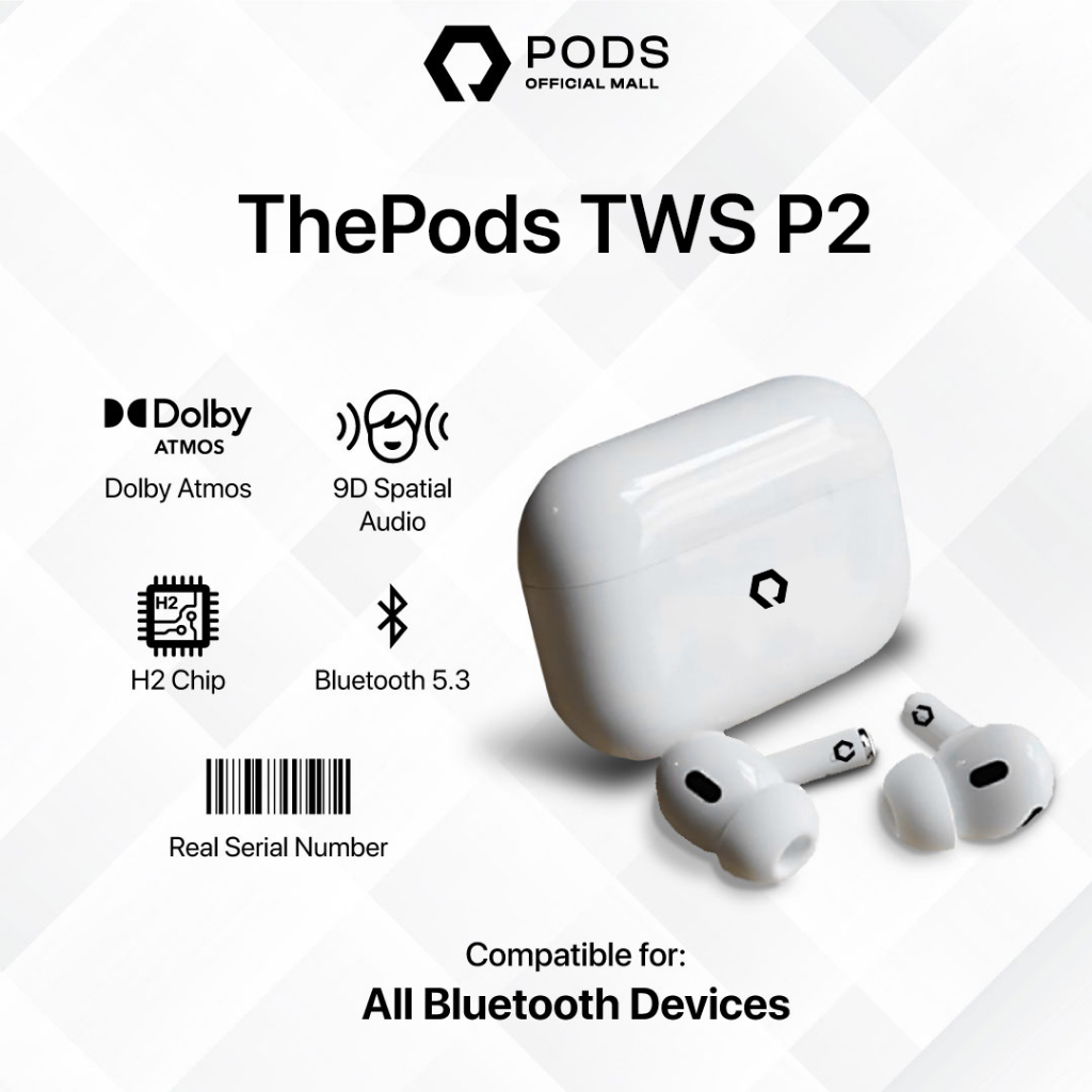 ThePods Pro TWS P2 H.2 Chip 2023 Edition Final Upgrade Wireless Charging  [ Pop Up  &amp; Serial Number Detectable] Headset Bluetooth by Pods Indonesiaaaaaaaaa3