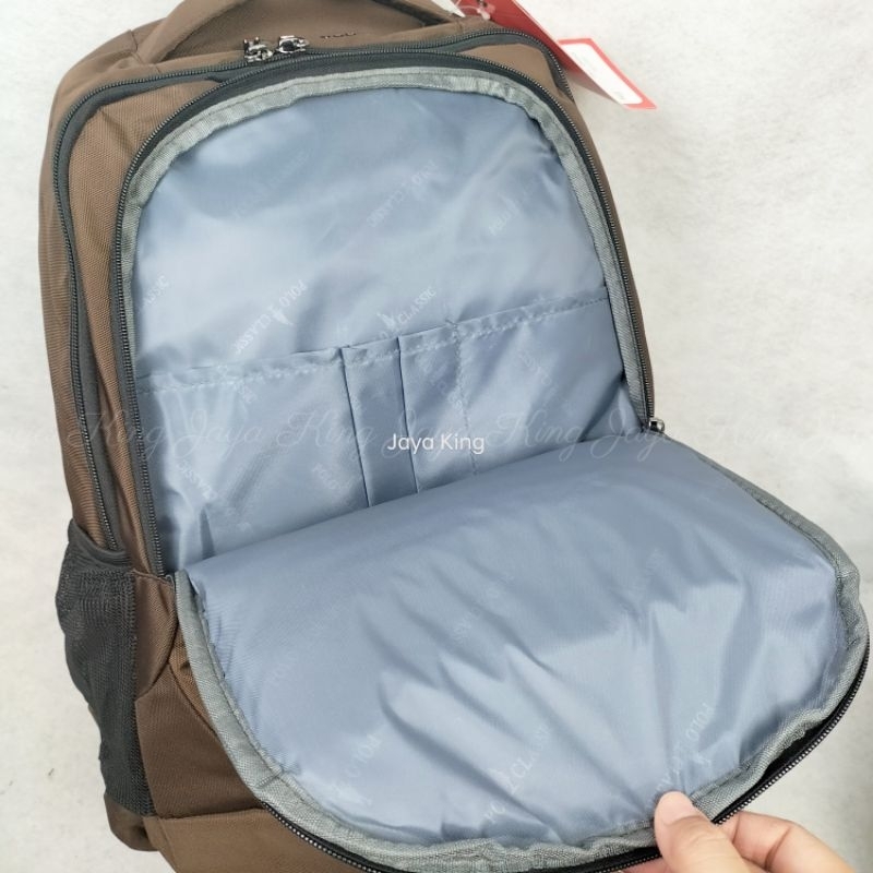 Ransel Laptop USB 18 Inc POLO CLASSIC Lock Kunci 3 Angka Waterproof