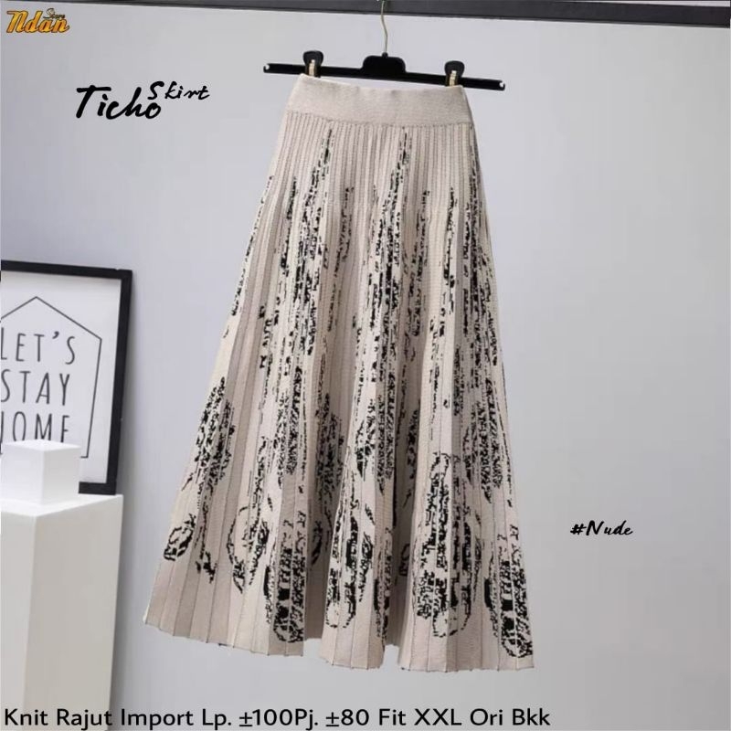 TICHO KNIT SKIRT / rok rajut import motif / rok import bangkok