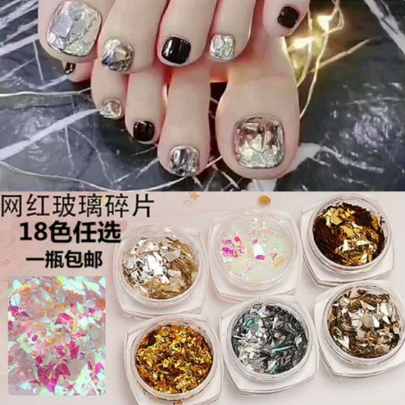 Hiasan Nail Arts Kertas Foil Candy/Sequin Accessories isi 6