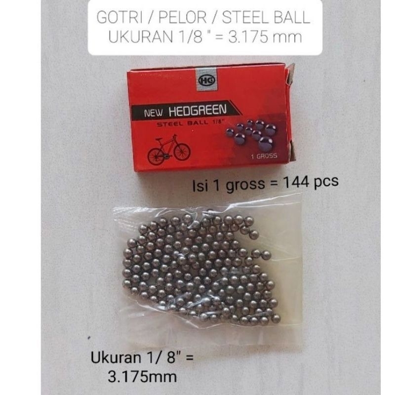 PELOR GOTRI BEARING LAHER SEPEDA STEEL BALL 1/8 " FREEWHEEL DRAT / GEAR / GIR / PEDAL SEPEDA