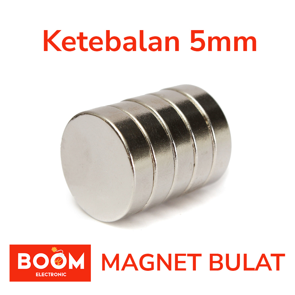 Magnet Neodymium Bulat Ketebalan 5mm (2)