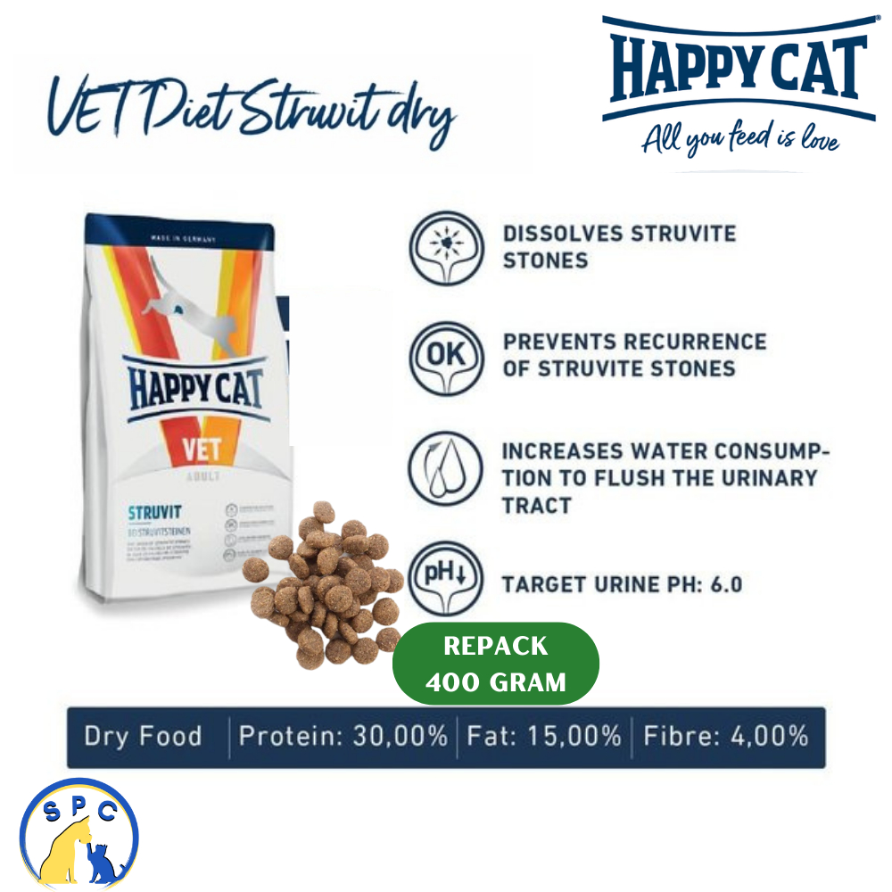 Happy Cat vet diet Struvit - makanan kesehatan kucing happy cat struvit kemasan repack 400gr