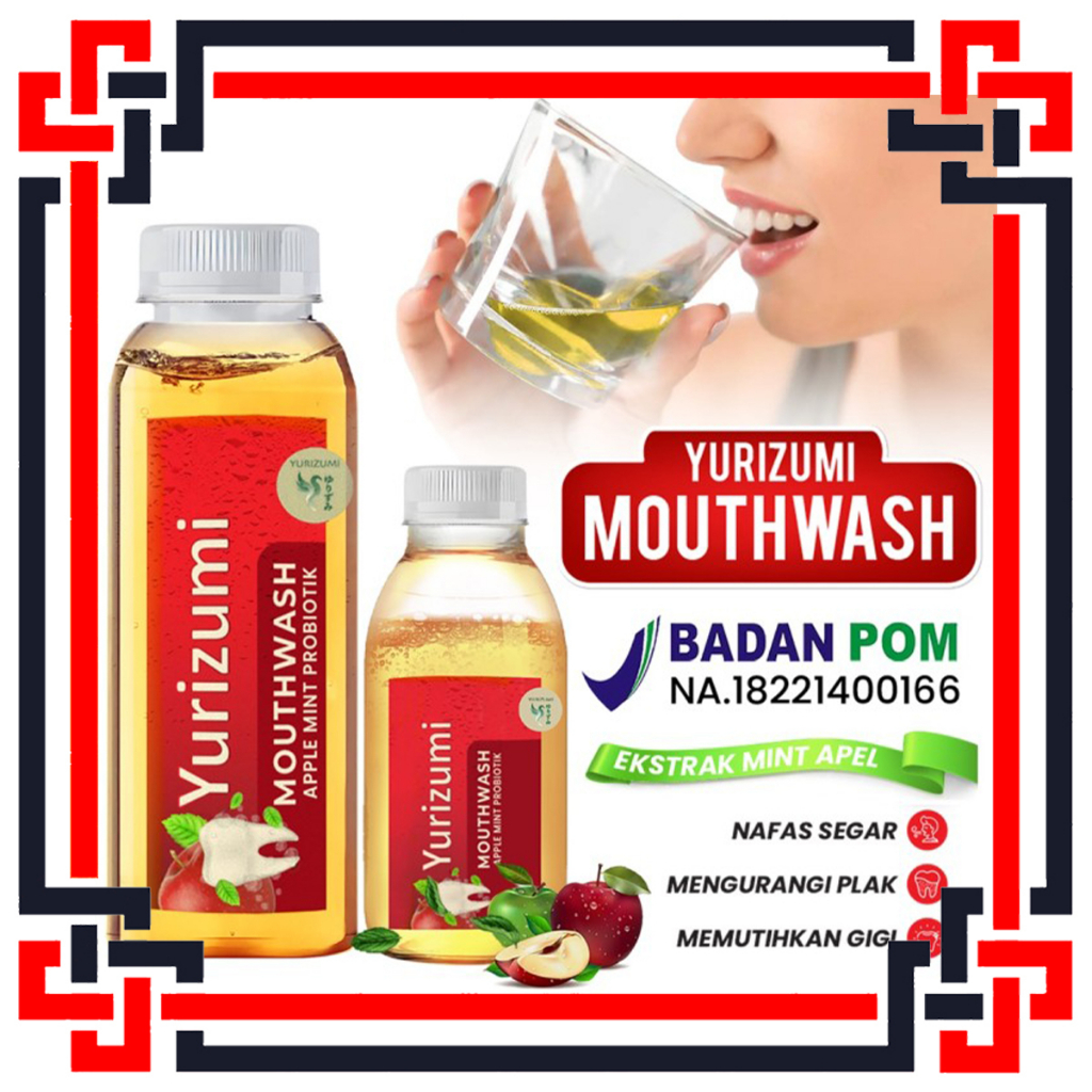 LS BPOM Yurizumi Mouthwash Apple Mint ORIGINAL Obat Kumur Probiotik Nafas Segar Pemutih Gigi Pembersih Kotoran Gigi