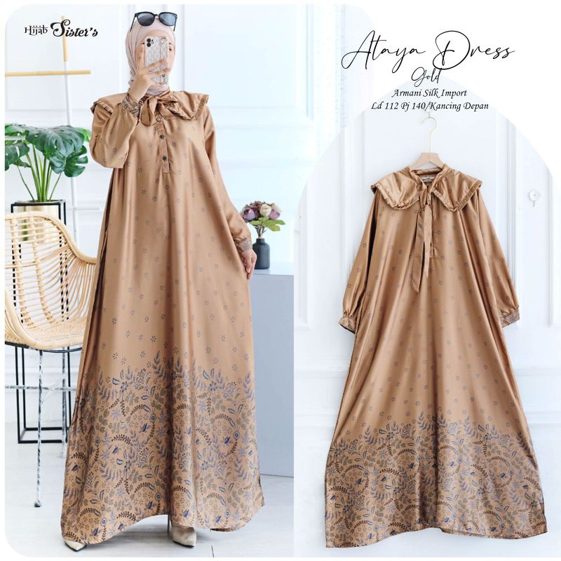 ATAYA DRESS BY HIJAB SISTER GAMIS ARMANI SILK IMPORT