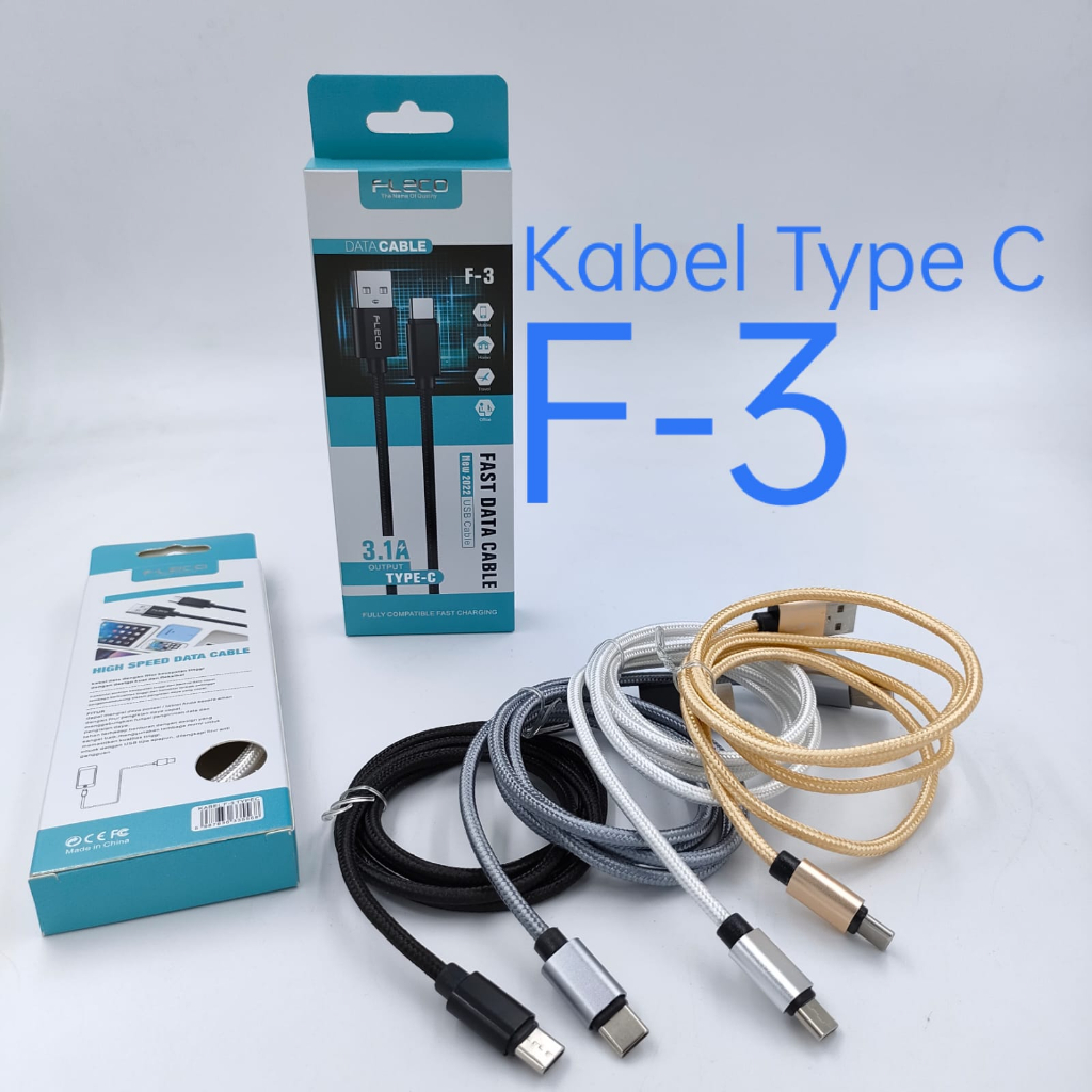 Kabel Data Fast Charging Micro Iphone C  3.1A USB Micro F-3 FLECO