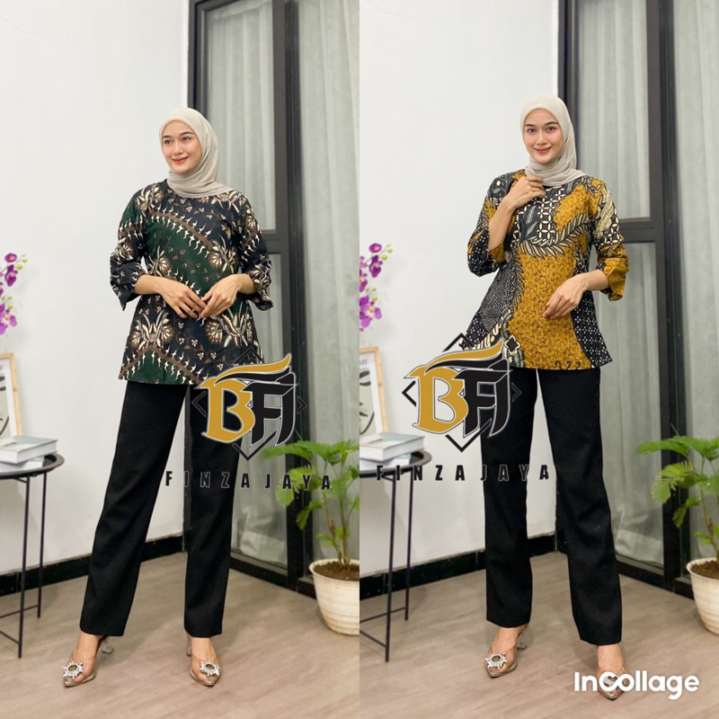 BAJU BATIK WANITA MODERN MONALISA GENES M,L,XL asli PEKALONGAN