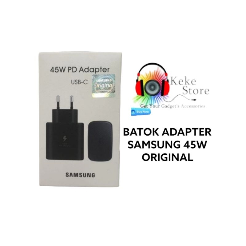 Adapter Charger Samsung 45W S22 Ultra USB C Kepala Batok Casan Original Pabrik
