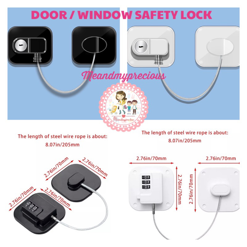MMP - Kunci Pengaman Jendela / Pintu / Kulkas Universal Untuk Keamanan Anak Kuat Aman dengan kode/ku