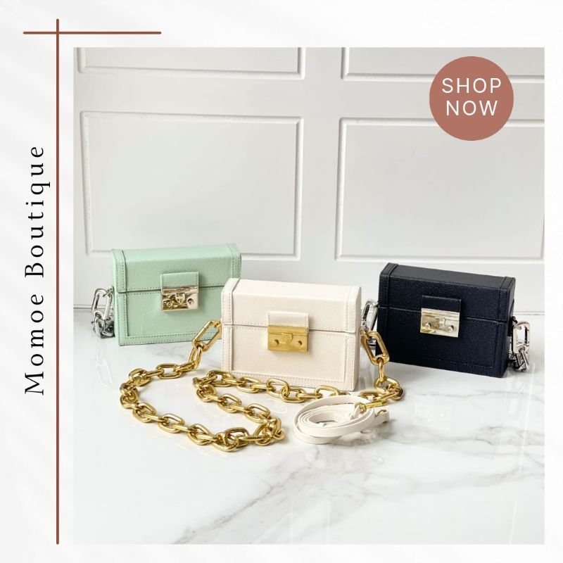 Tas Selempang Wanita Import C1524 Tas Boxy Chain Strap CK