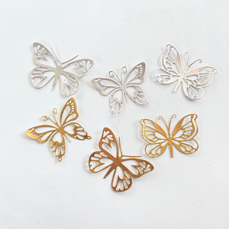 

1 set 6pc die cut / cut die / dies cut / cut dies gold silver butterfly