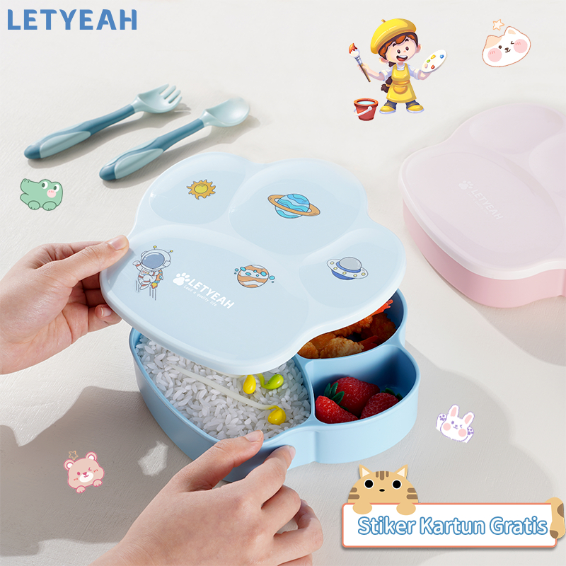 letyeah Piring makan anak karakter lucu mangkok makan bayi anti slip/Bpa free