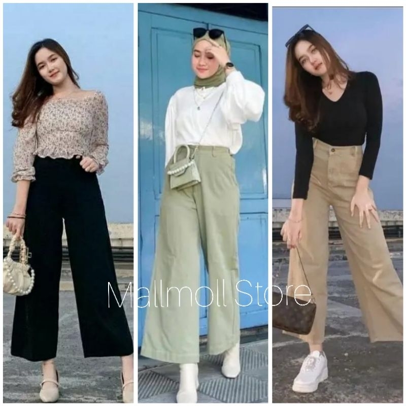 BEST SELLER CELANA JINS MOZZAA / CELANA KULOT JEANS BELAKANG KARET