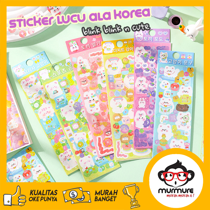 

MURMURE | STICKER LUCU ALA KOREA STIKER HIAS DEKOR JURNAL GLITTER
