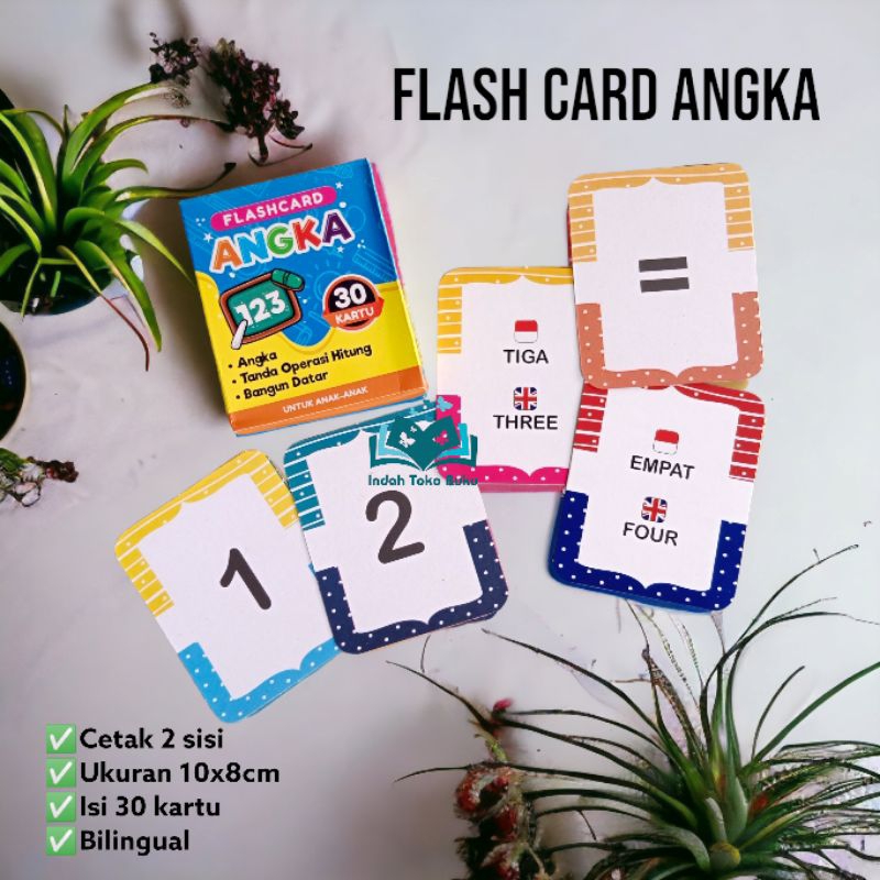 LM - Flashcard Flash Card Kartu Bermain Tebak-Tebakan Angka 123 Matematika Bentuk Bangun Datar Murah