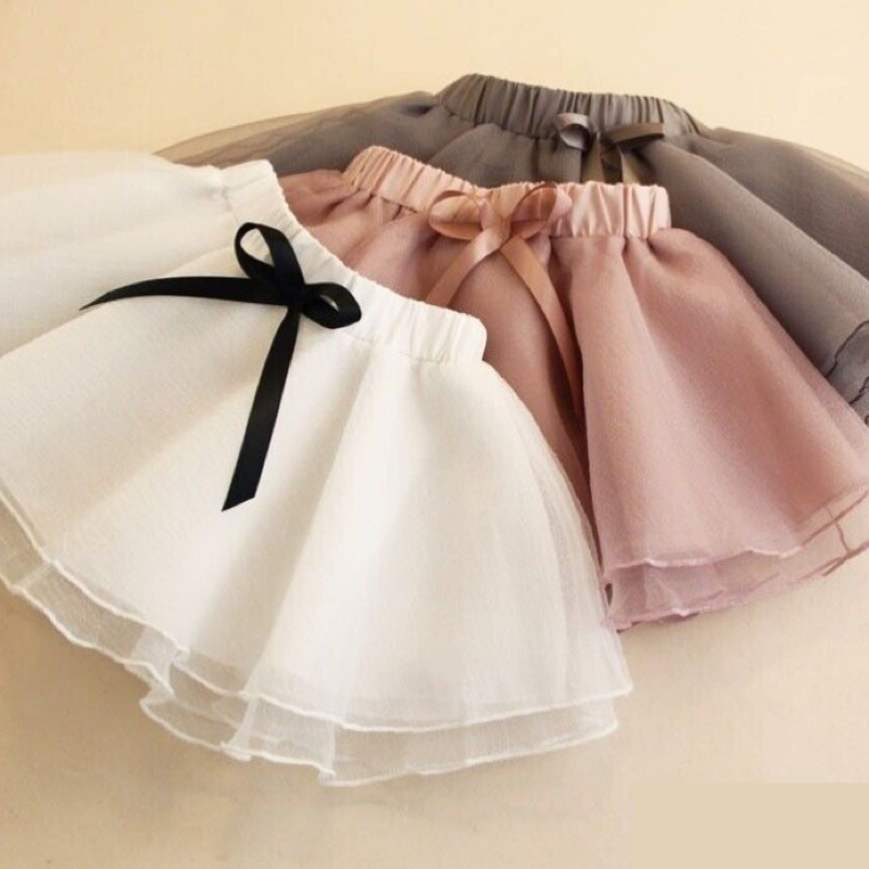 Rok Anak Perempuan Mini Usia 1-7 Tahun Organza Polos Megar