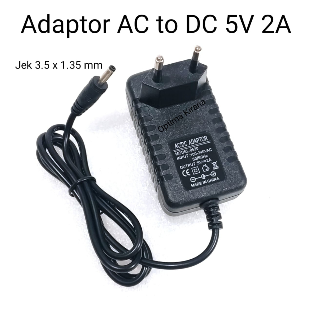 ADAPTOR POWER SUPPLY EU AC 220V TO DC 5V 2A jek 3.5x1.35mm 5V 2000mA