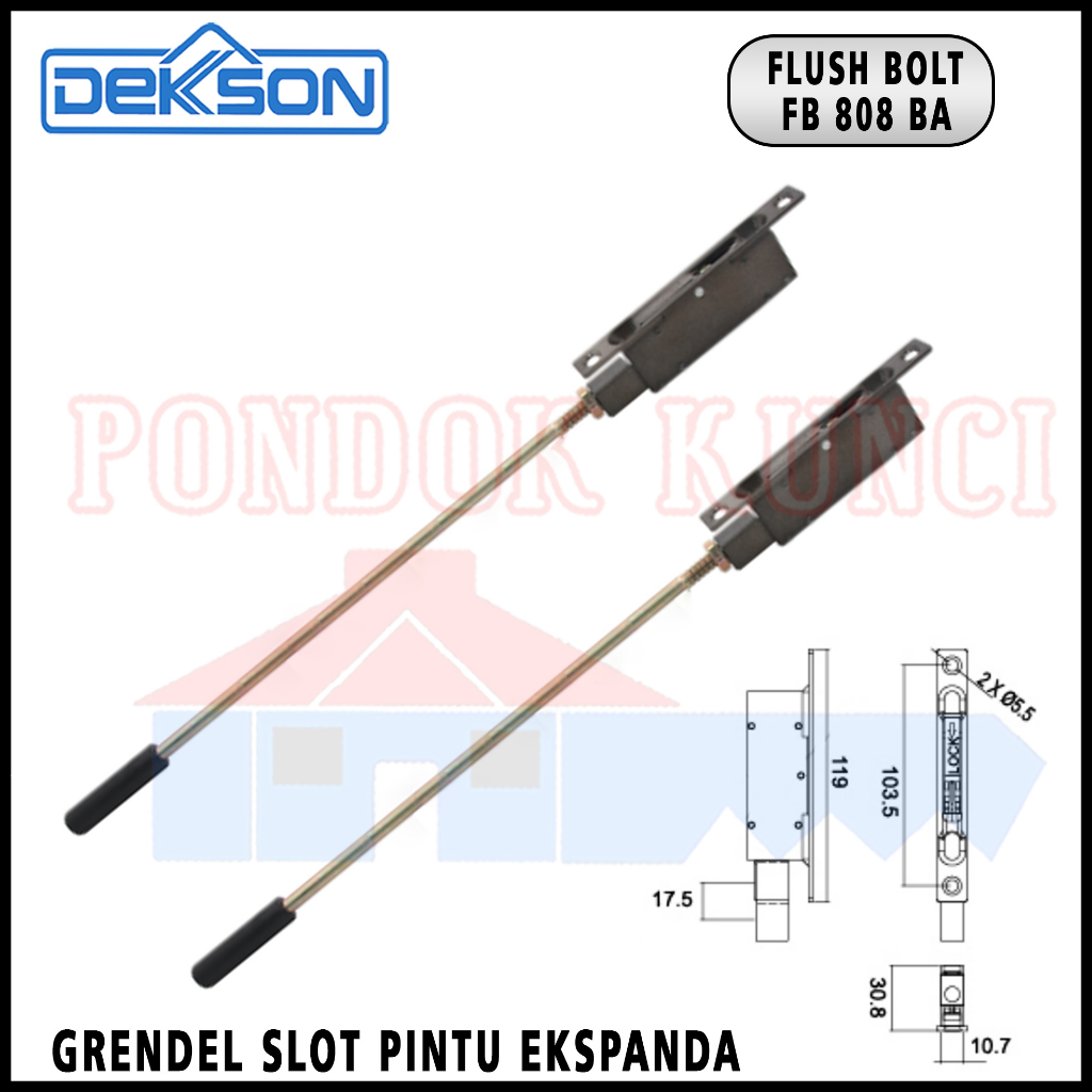 Grendel Slot Pintu Ekspanda Kawat Nyamuk Flush Bolt Dekson 808 BA Kunci Pintu Ekspanda