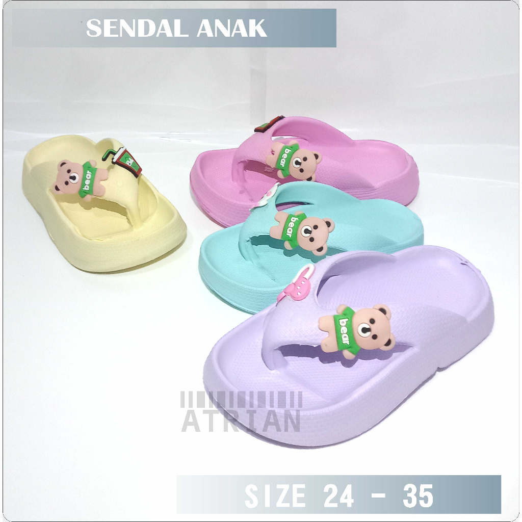 SENDAL JEPIT ANAK PEREMPUAN BERMOTIF / SENDAL ANAK PEREMPUAN MODEL BARU