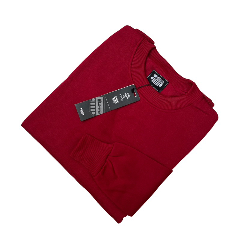 Sweater Crewneck Polos Maroon Jumbo Sweater Polos Pria Wanita