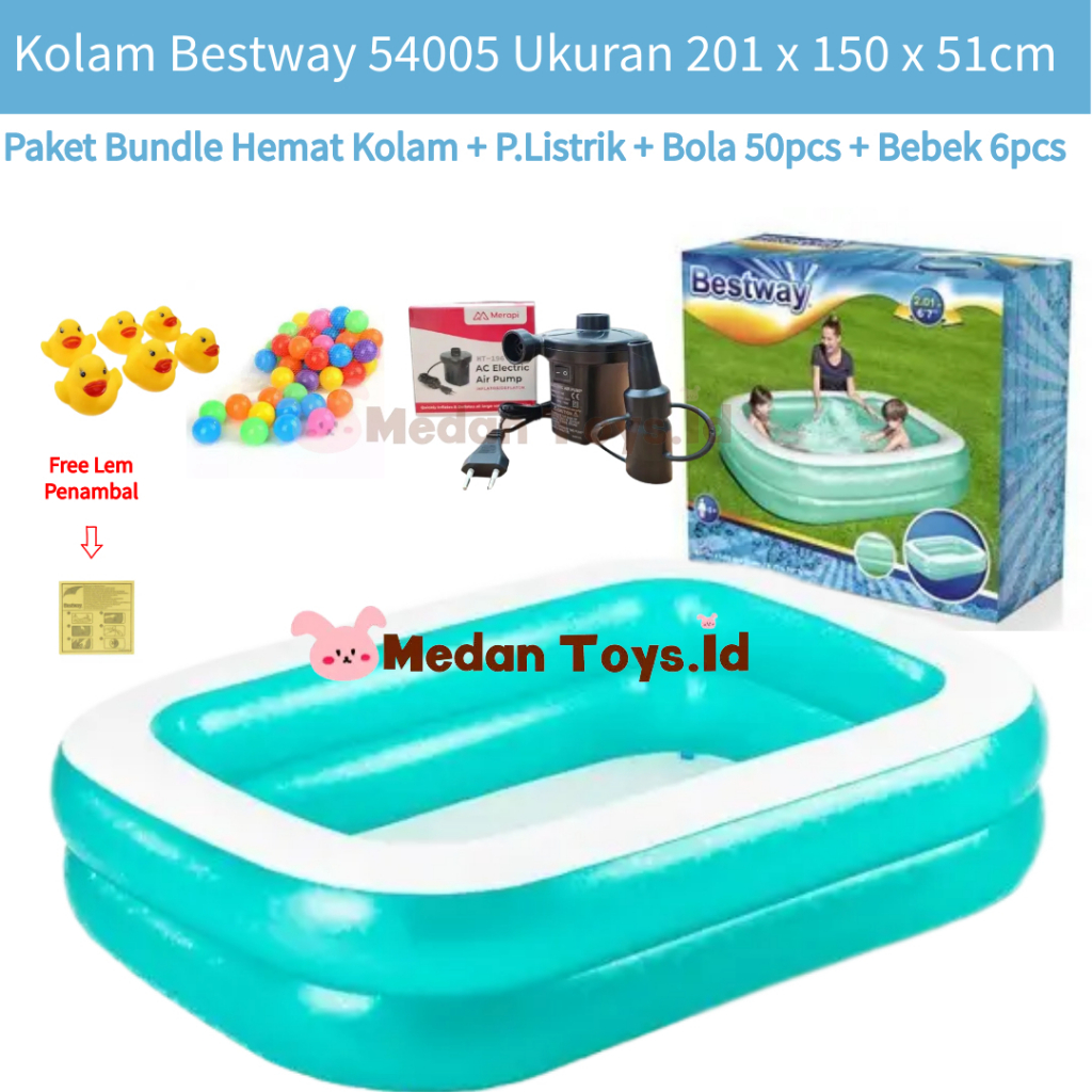 Medan Toys - Bestway 54005 Kolam Renang Anak [201 x150 x51cm] / Kolam Anak