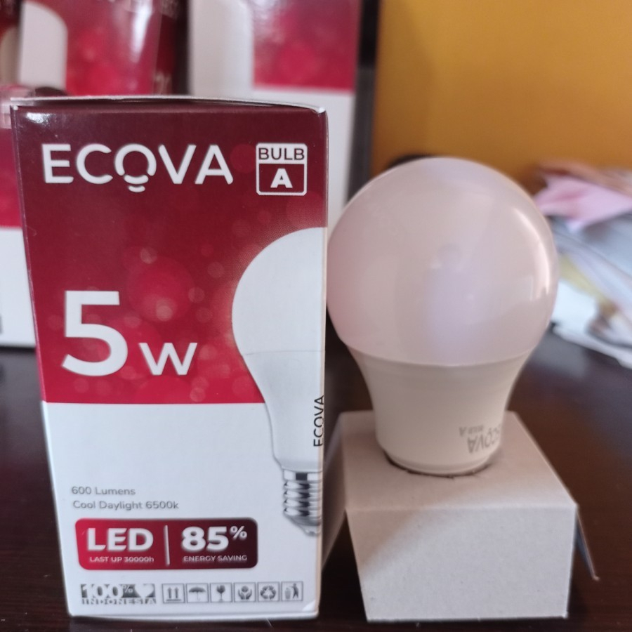 cahaya PUTIH PAKET HEMAT 4 PCS Lampu LED 5 Watt ECOVA GARANSI 3TAHUN