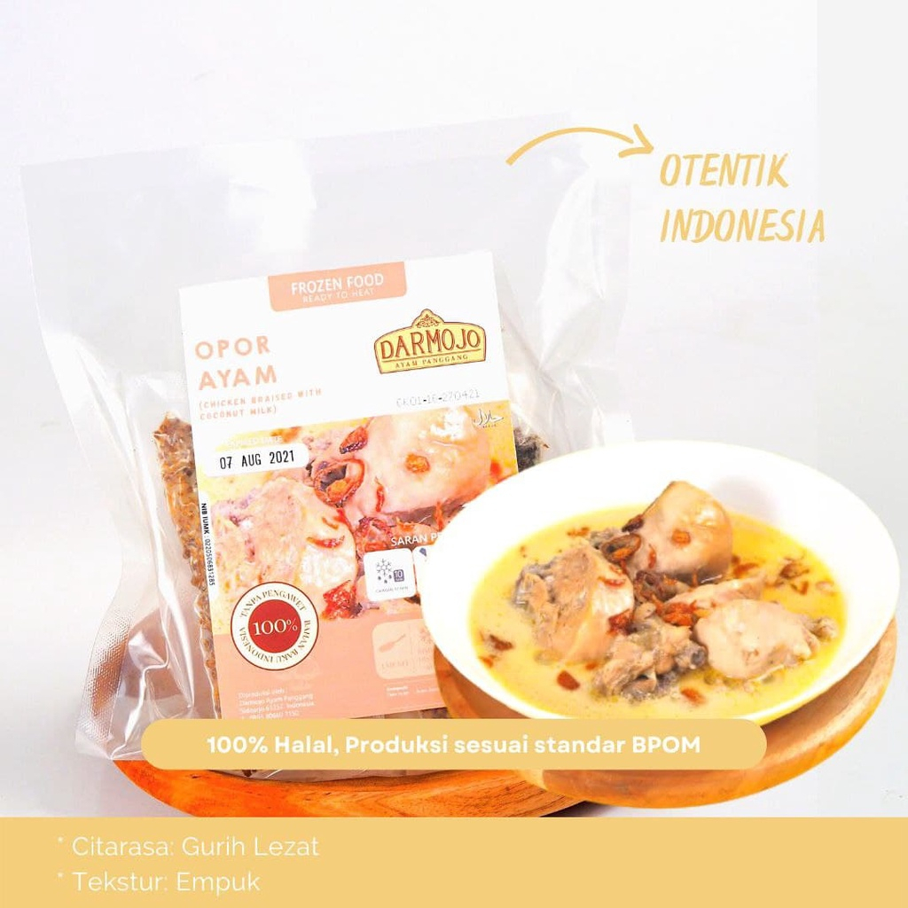 

Darmojo Opor Ayam Family Pack 500g (2-3 porsi) | FESTIVE FROZEN FOOD