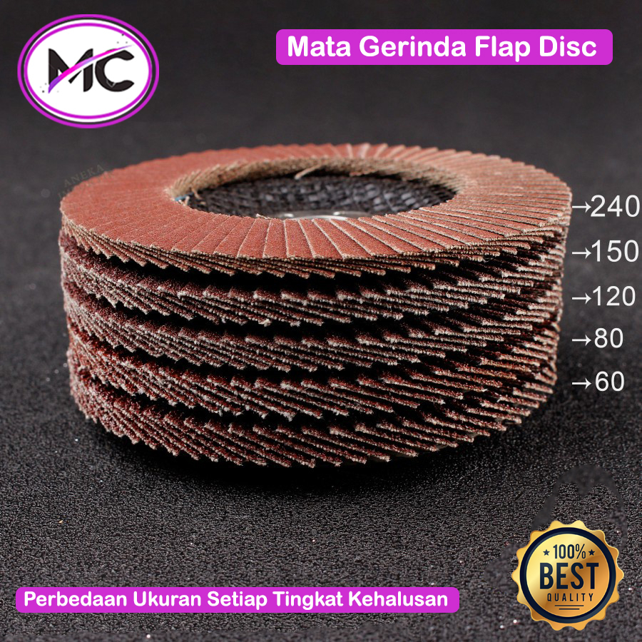 Mata Gerinda Amplas Susun 4 Inch Flap Disc Camel Original Gosok Karat