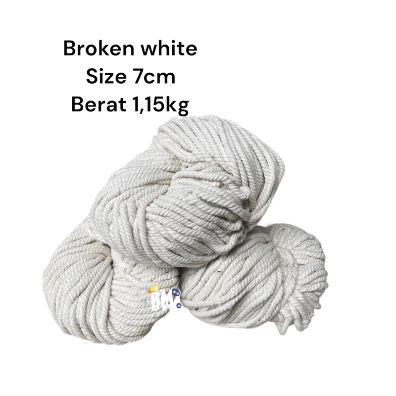 Benang macrame BROKEN WHITE 7mm