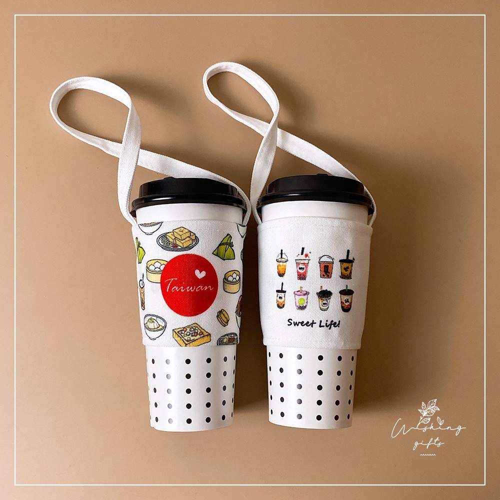 Souvenir Taiwan Cup Holder Bag Cup Sleeve Cup Holder Tas Boba Tas Gelas Tas Kanvas Minuman Tas Kanva