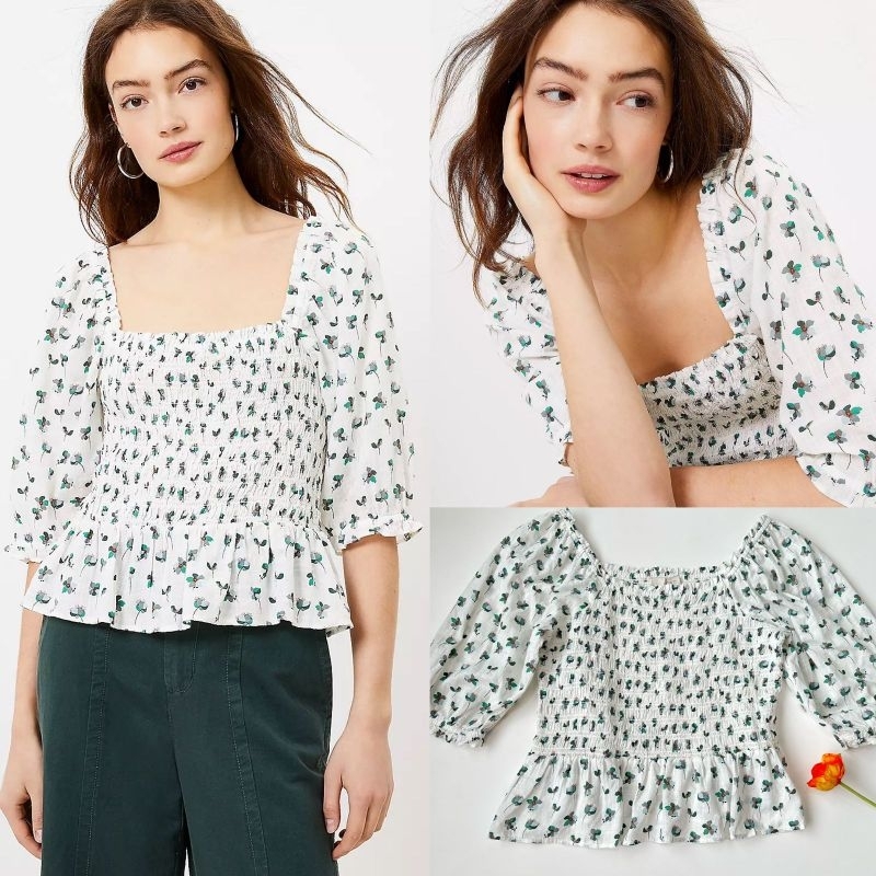 Lft ruched squared blouse